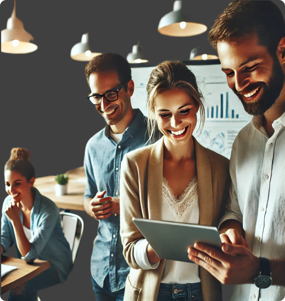 Un groupe de personne souriant